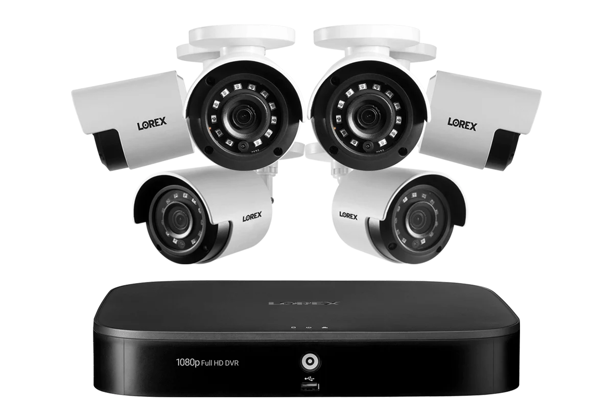 1080p 8-channel 1TB Wired DVR System with 6 Cameras