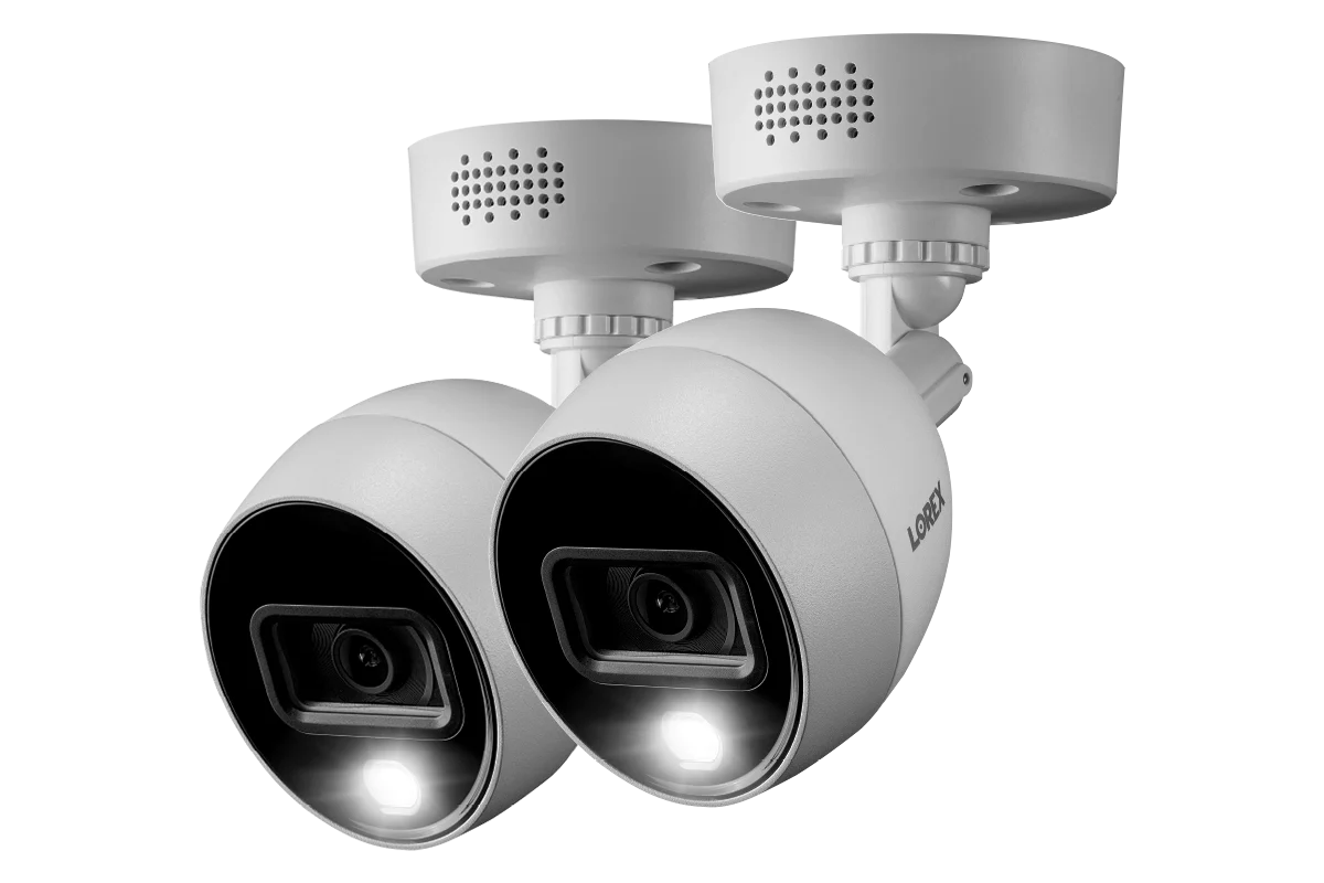 4K Indoor/Outdoor Camera 2-pack with Active Deterrence
