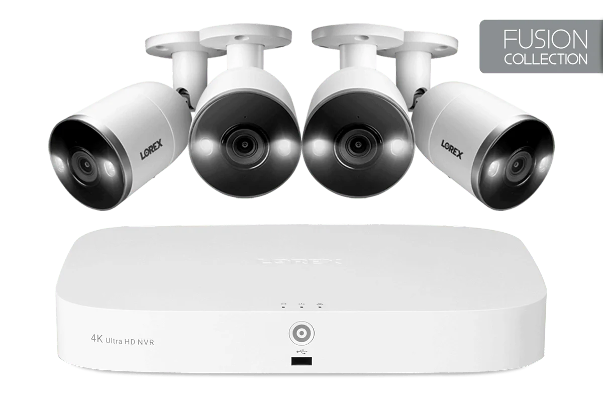 4K NVR Security System with 4 Smart Deterrence Cameras, Fusion Capabilities and Smart Motion Detection Plus