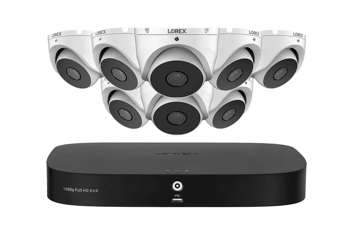 Lorex 1080p 8 Camera Capable 1TB Wired DVR System with 8 1080p HD CVI Turret Cameras