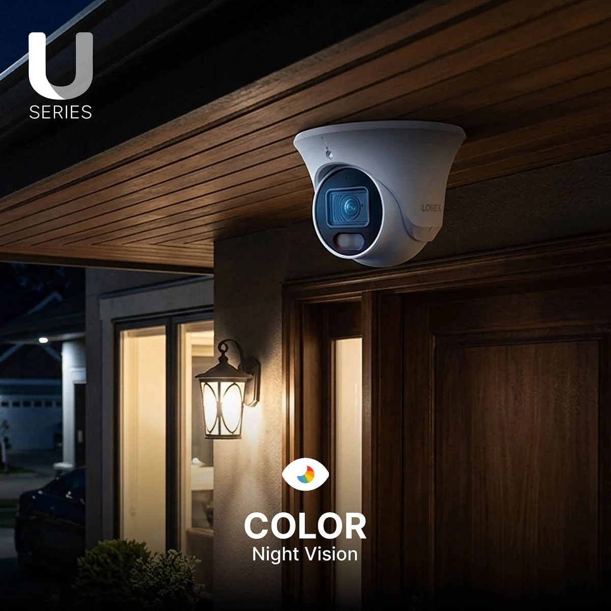 Lorex Connect U3 4K PoE Turret Camera with Red & Blue Deterrence Lights - Image 3