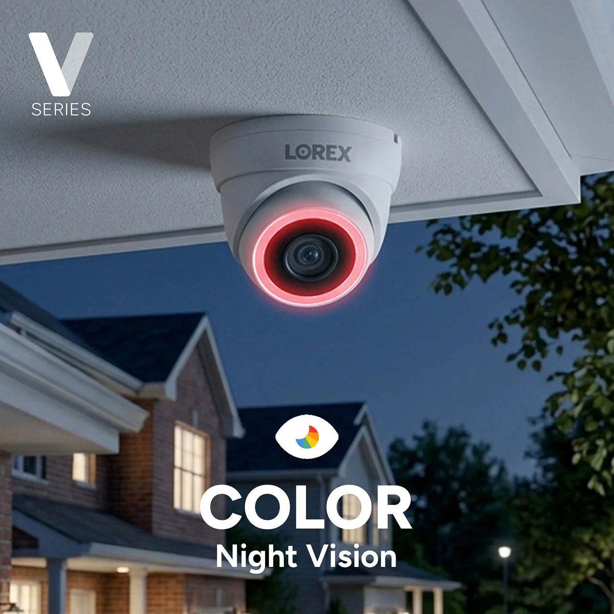 Lorex Connect V5 4K PoE Turret Cameras with Color Smart Security Lighting - White/Black - Image 4