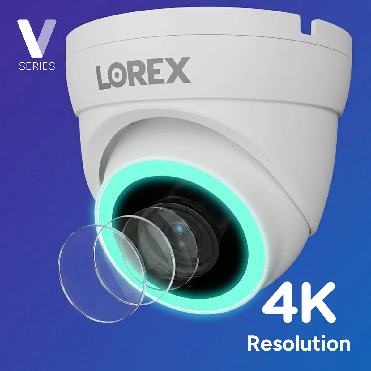 Lorex Connect V5 4K PoE Turret Cameras with Color Smart Security Lighting - White/Black - Image 5