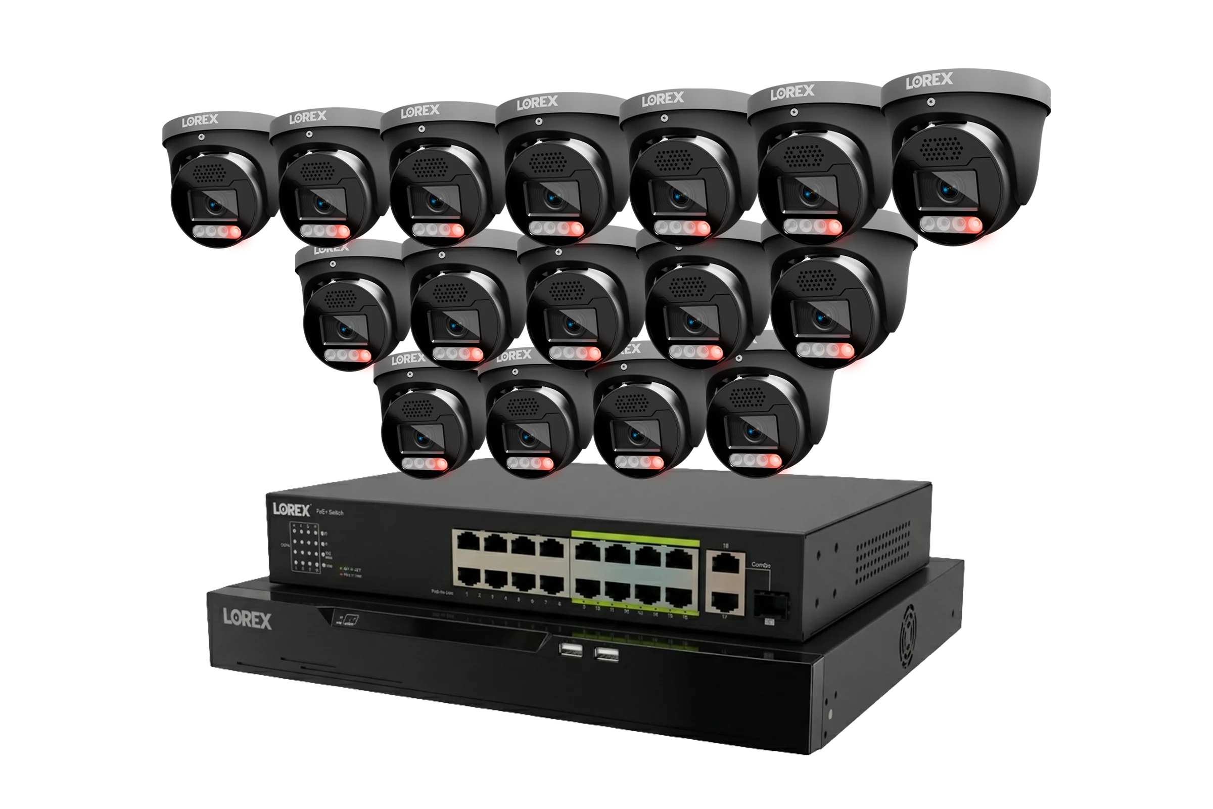 Lorex Connect X Series 4K 32-Channel Wired NVR System with X5 Turret Security Cameras - 8TB