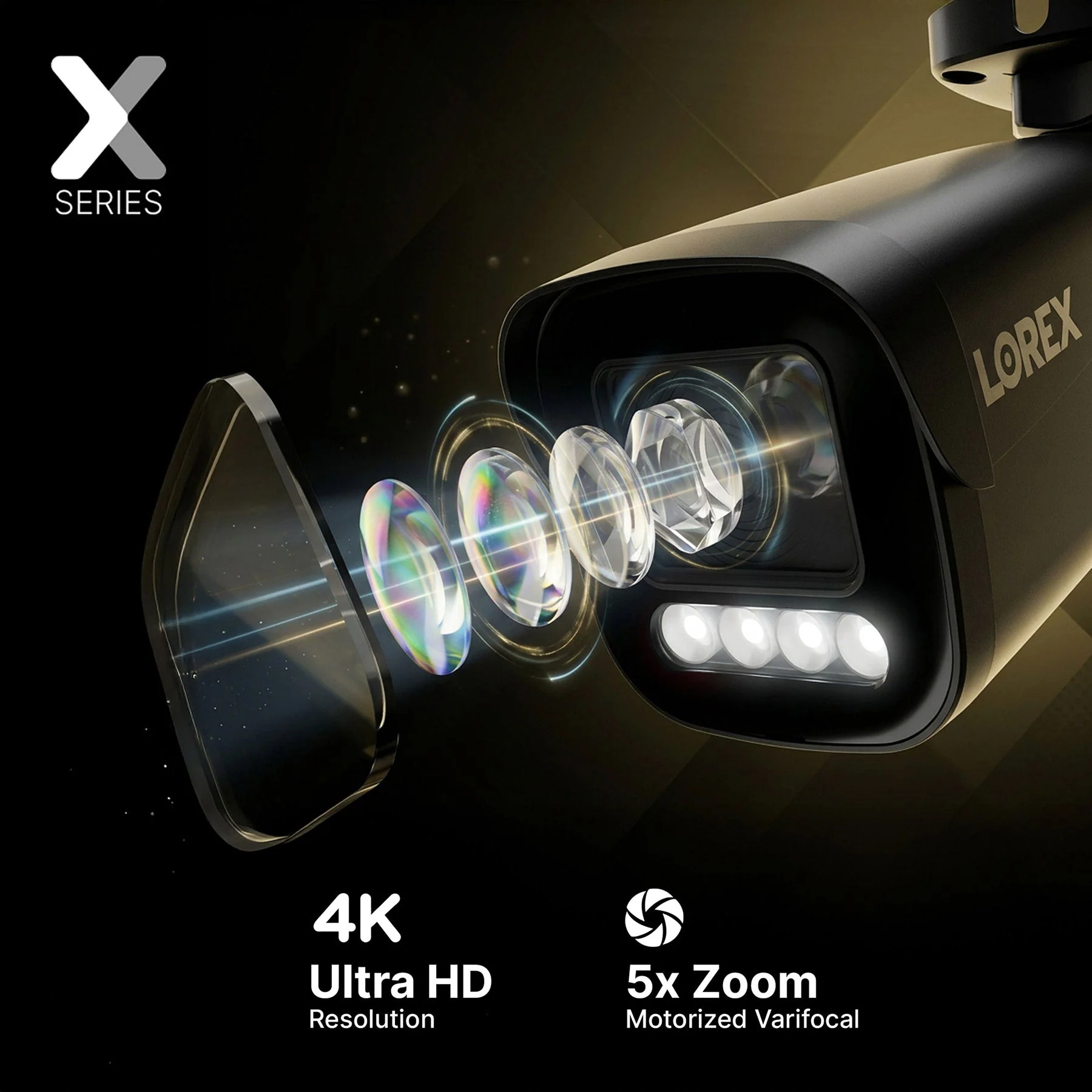 Lorex Connect X3 4K Motorized Varifocal PoE Bullet Camera with Active Deterrence - Black/White - Image 3