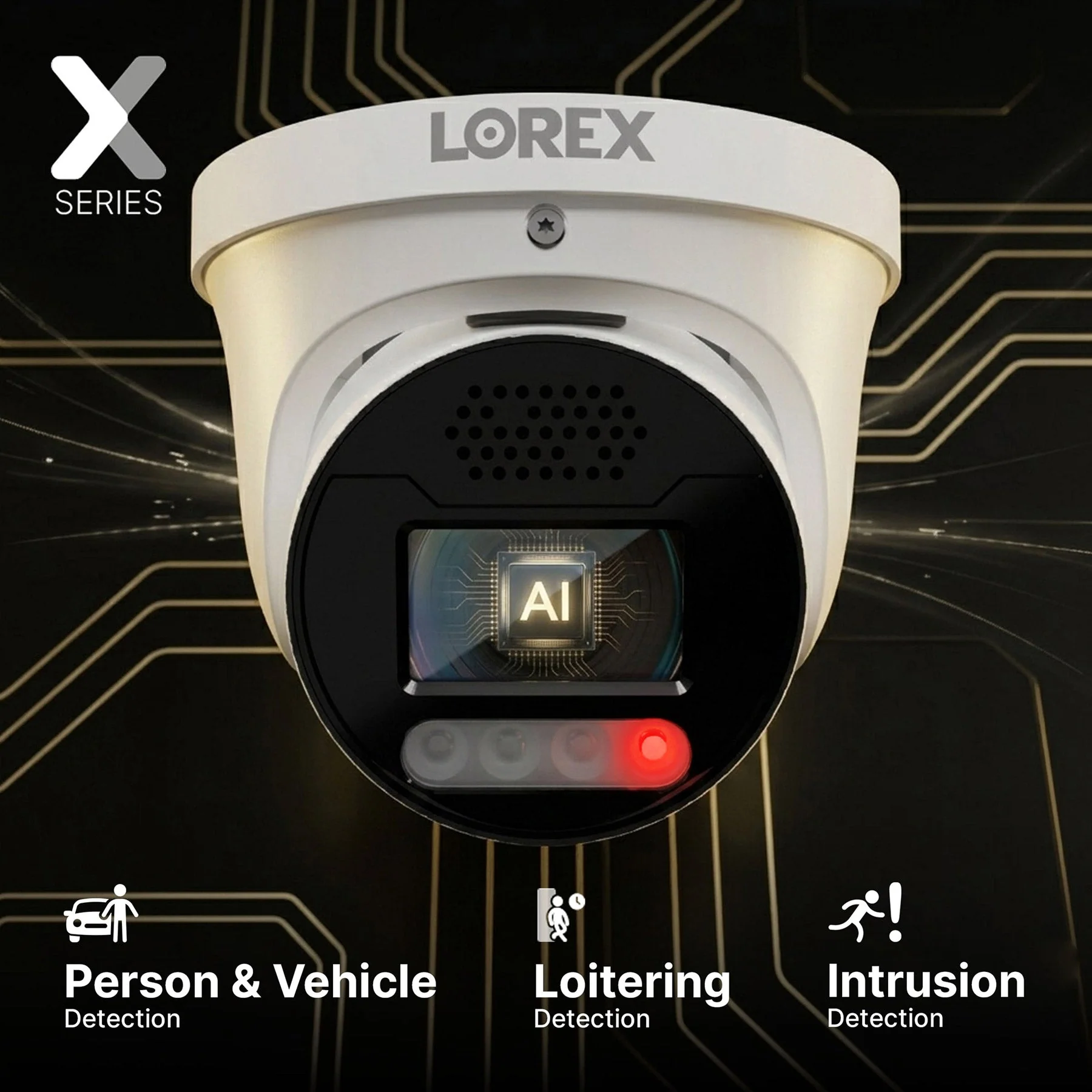 Lorex Connect X5 4K PoE Turret Camera with AI Color Night Vision - White/Black - Image 4