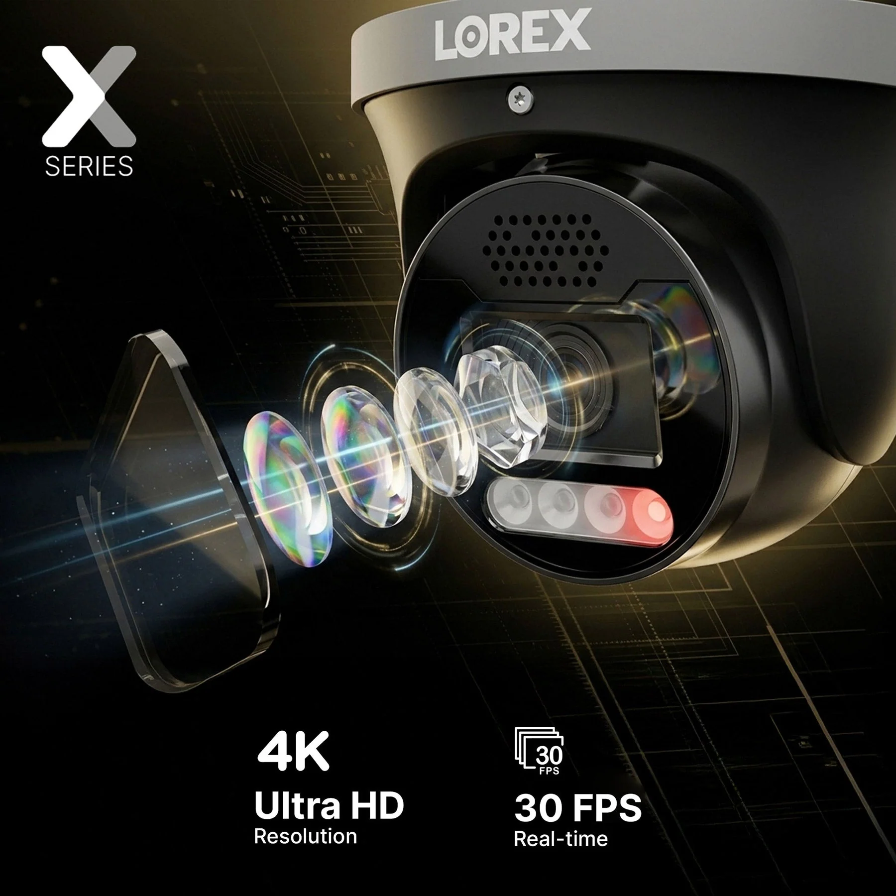 Lorex Connect X5 4K PoE Turret Camera with AI Color Night Vision - White/Black - Image 3
