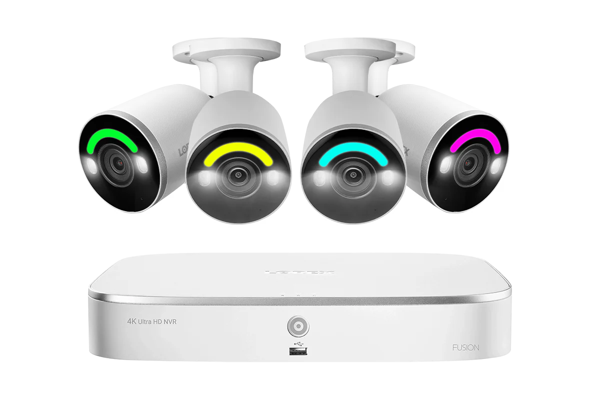 Lorex Fusion 4K 16 Camera Capable (8 Wired and 8 Wi-Fi) 2TB Wired NVR System with 4 Bullet Cameras Featuring Smart Security Lighting