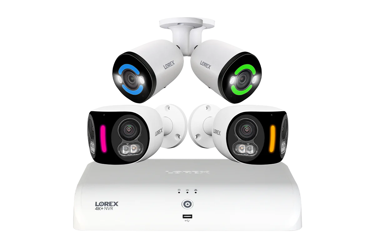 Lorex Fusion NVR with 2 4K Dual Lens and 2 4K+ Bullet IP Security Cameras - 4K+ 16-Channel 2TB Wired System