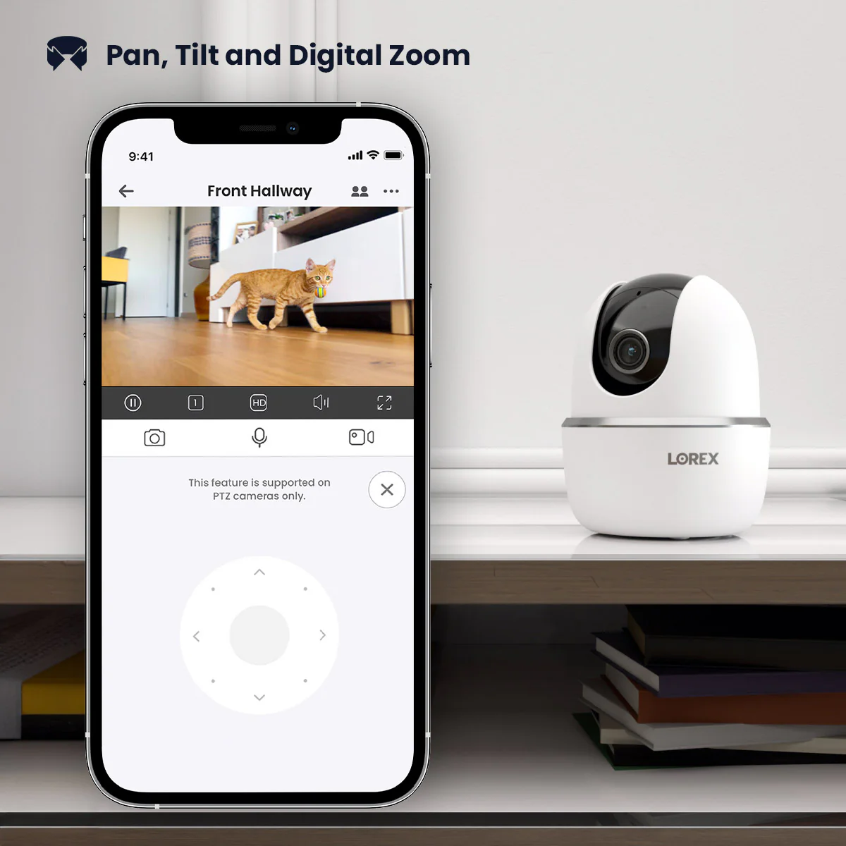 Lorex 2K Indoor Pan-Tilt Wi-Fi Pet Camera (32GB) - Image 2
